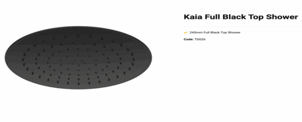 Kaia Full Black Top Shower TD027 - Image 2