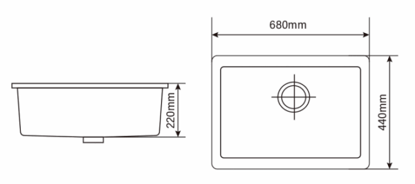 EN007 Black Kitchen Sink - Image 2