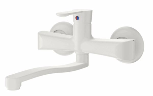 Single-Lever Wall Mounted Sink Mixer With S Spout 400124W